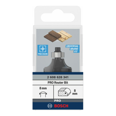 Bosch Abrundfräser Standard for Wood 8 mm R1 8 mm L 15,2 mm G 53 mm