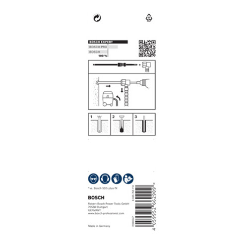 Bosch EXPERT SDS Clean plus-8X Hammerbohrer, 6,5 x 100 x 225 mm
