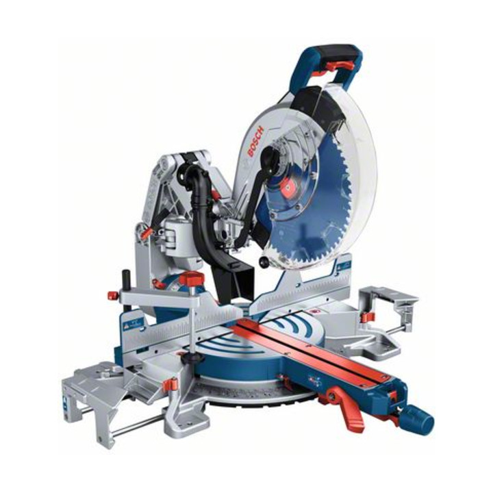 Bosch accu afkortzaag bitURBO GCM18V-305 GDC: 2x oplaadbare accu 12,0Ah snellaad.