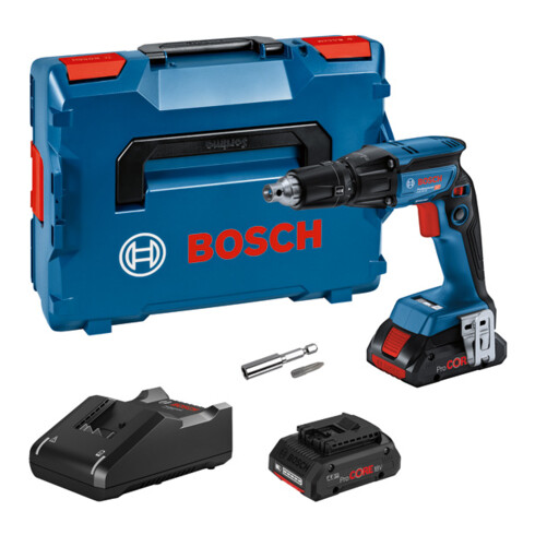 Bosch Accu-gipsplaatschroevendraaier GTB 18V-45, 2 x ProCORE18V 4.0Ah accu, lader en L-BOXX