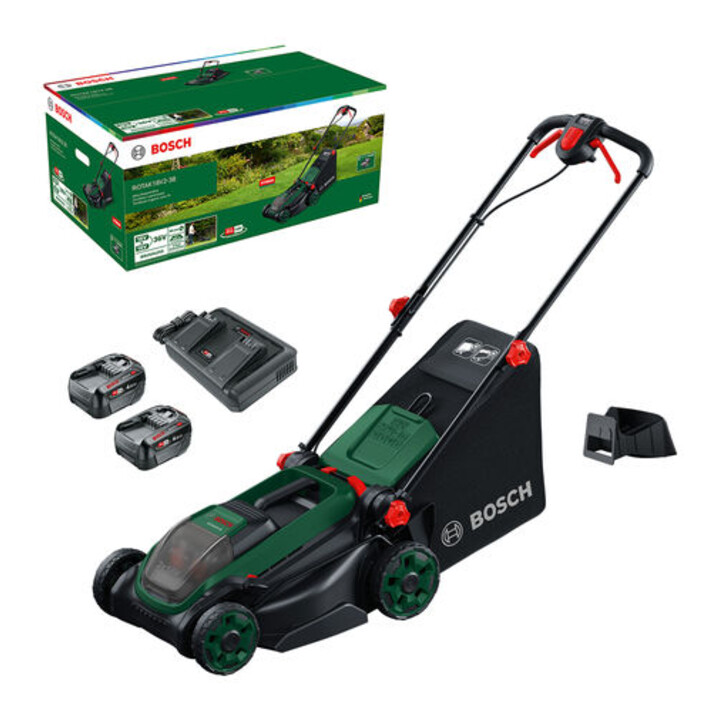 Bosch Accu-grasmaaier ROTAK18V2-38, 2x accu PBA 18V 4.0Ah