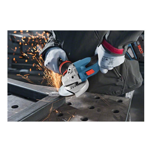Bosch accu haakse slijpmachine bitURBO GWS 18V-15 C, solo-uitvoering, extra handgreep, L-BOXX