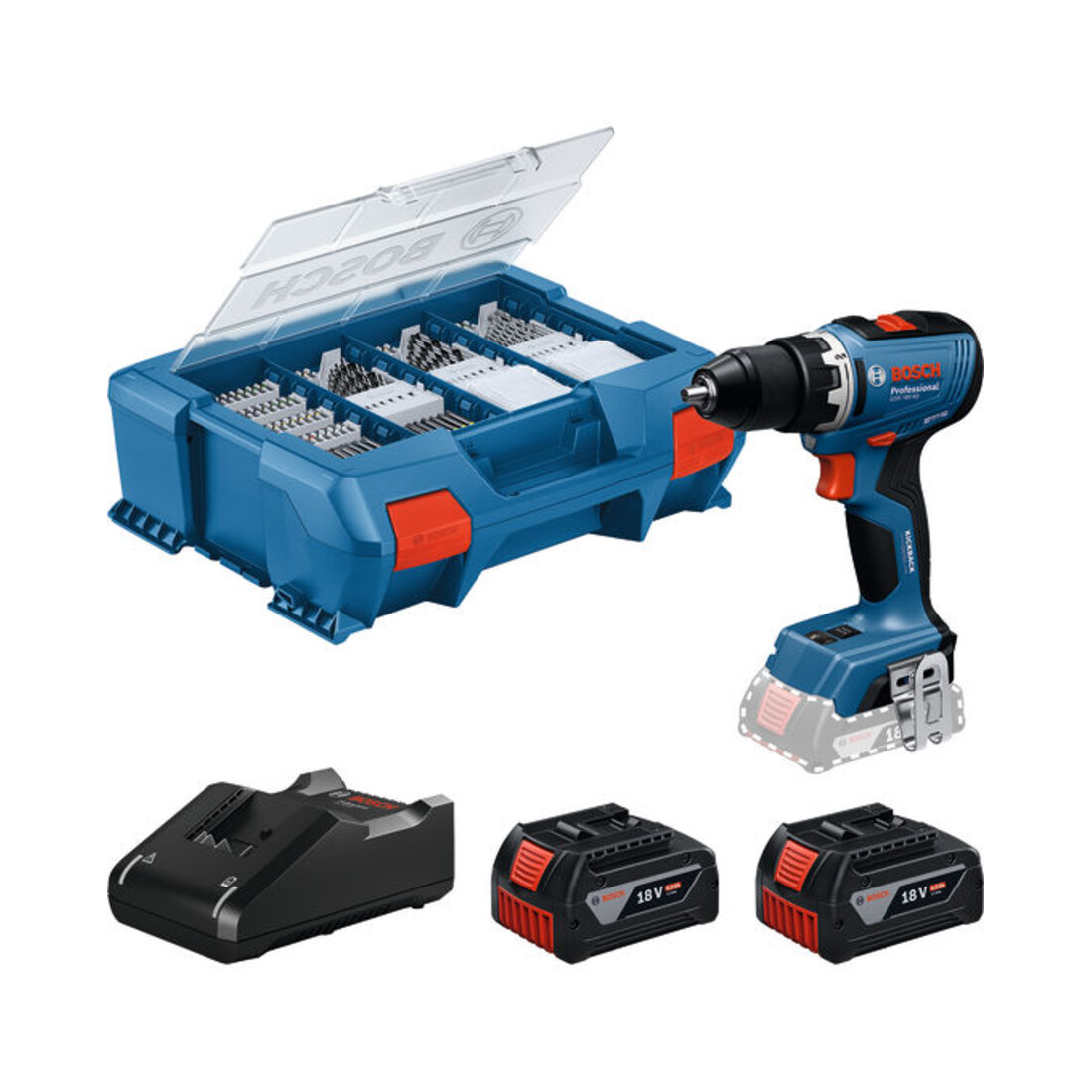 Bosch Accuboormachine GSR 18V-65 met 2 x Accu GBA 18V 4.0Ah