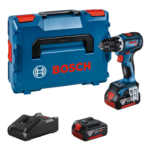 Bosch Accuboormachine GSR 18V-90 C, 2 accu's GBA 18V 5.0Ah, lader en L-BOXX