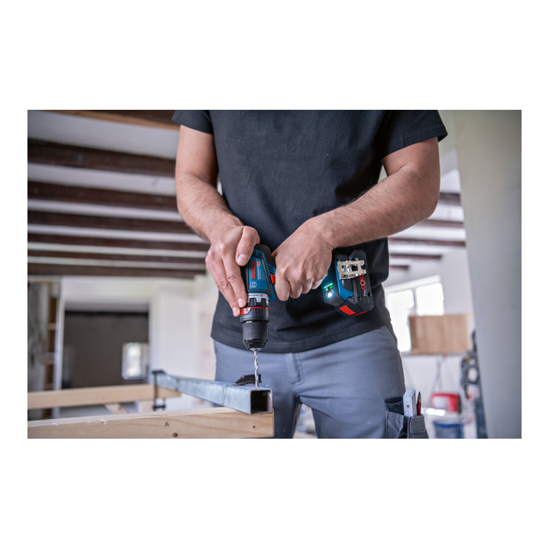 Bosch Accuboormachine GSR 18V-90 FC, 1x Riemclip, 1x Bithouder