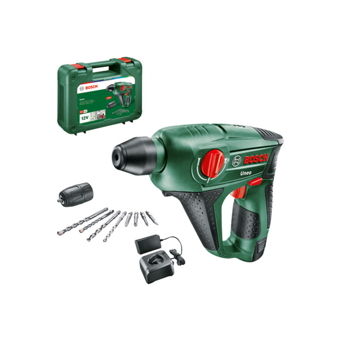 Bosch accuklopboormachine Uneo, met 1 x PBA 12V 2,5 Ah accu, lader AL 1115 CV