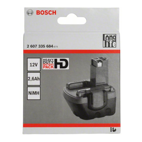 Bosch accupack 12 V-O Standard Duty (SD), 2,6 Ah NiMH