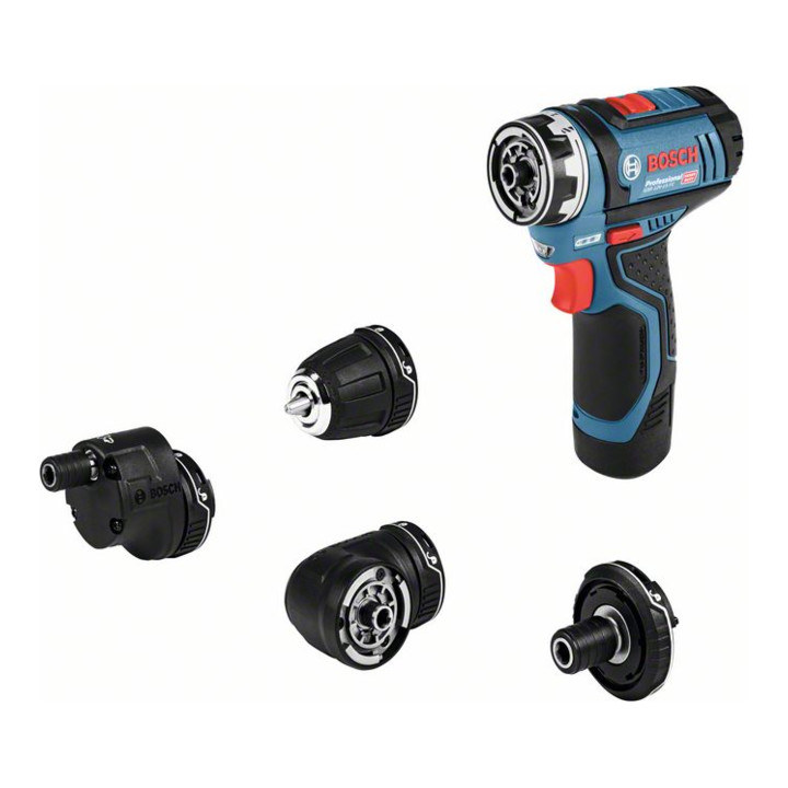 Bosch accuschroefboormachine GSR 12V-15 FC met 2 x 2.0 Ah accu L-BOXX 4 aanbouwapparaten