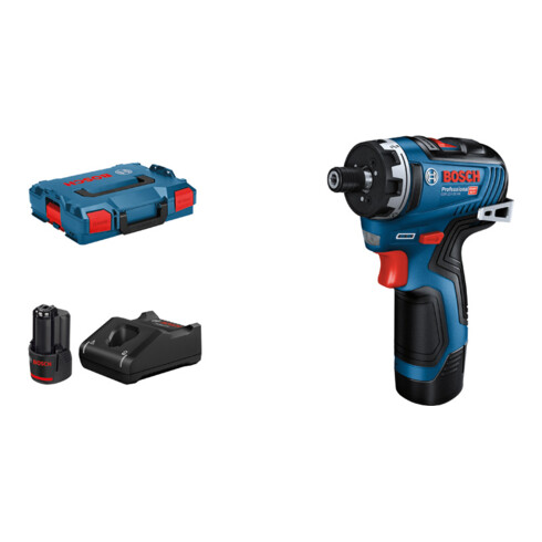Bosch accuschroevendraaier GSR 12V-35 HX: 2 x accu GBA 12V 3.0Ah, snellader, L-BOXX