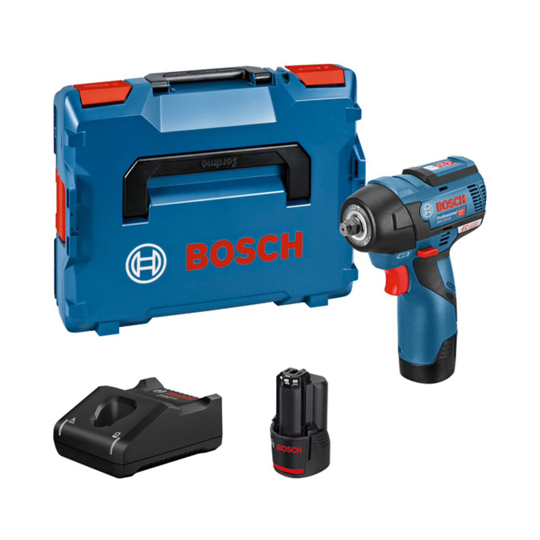 Bosch accuslagmoersleutel GDS 12V-115 met 2 x 3,0 Ah Li-Ion-accu L-BOXX