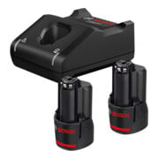 Bosch accustartset: 2 x GBA 12 Volt 2,0 Ah en GAL 12V-40-2