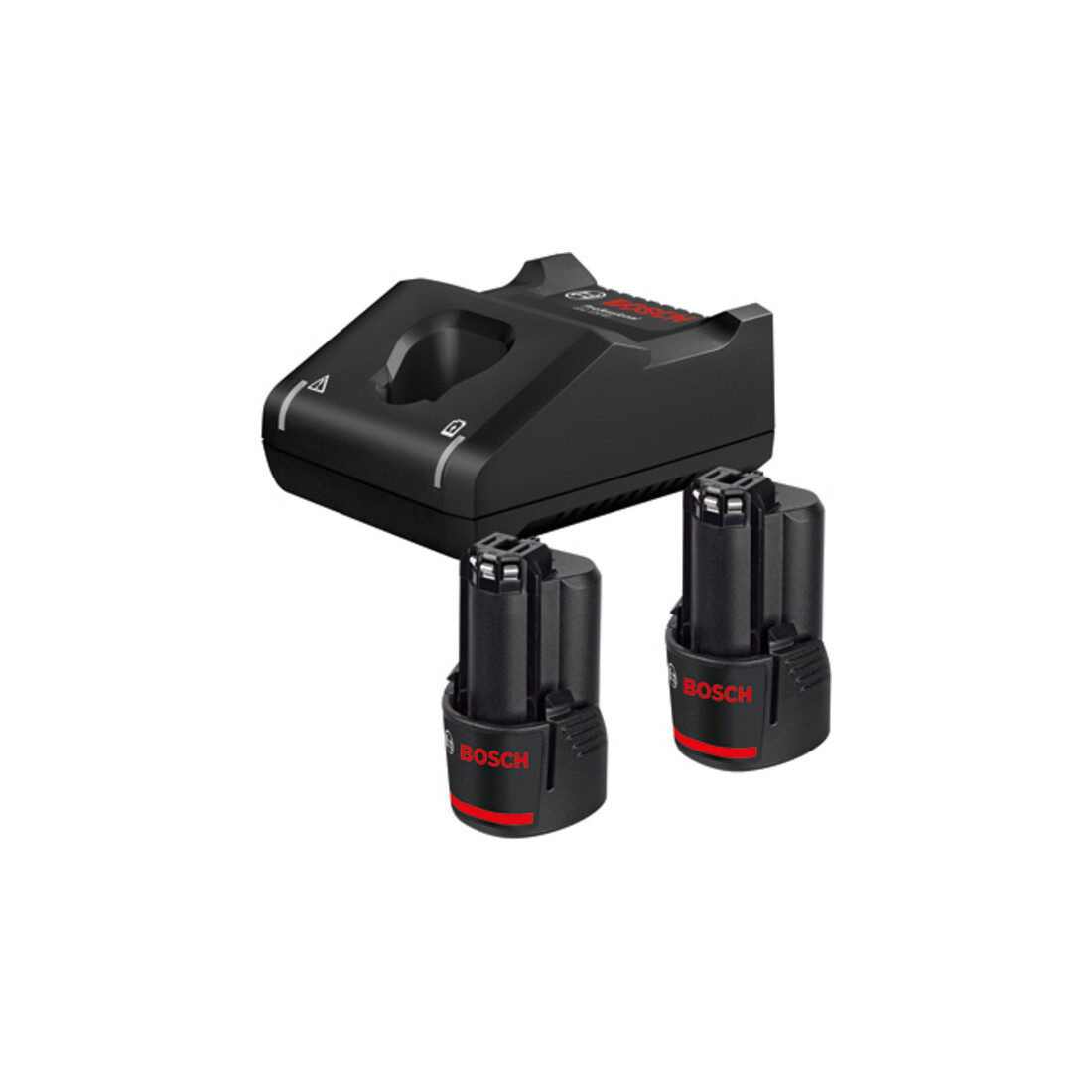 Bosch accustartset: 2 x GBA 12 Volt 2,0 Ah en GAL 12V-40