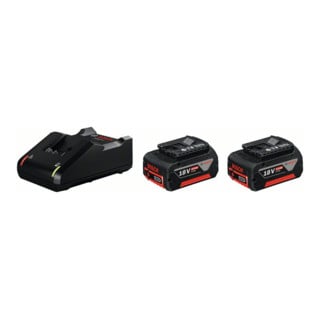 Bosch accustartset: 2 x GBA 18 Volt 4,0 Ah en GAL 18V-40