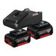 Bosch accustartset: 2 x GBA 18 Volt 4,0 Ah en GAL 18V-40-2