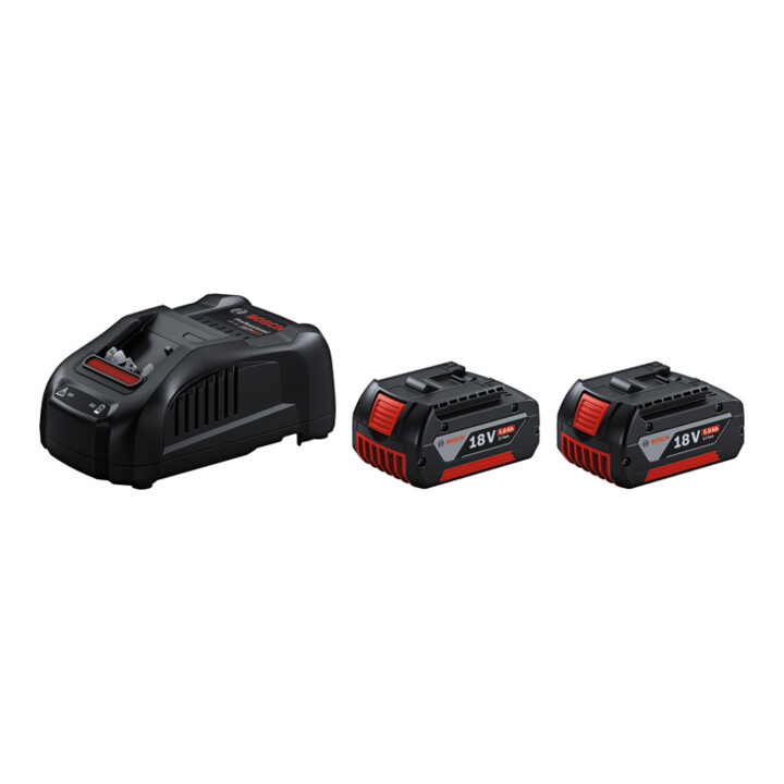 Bosch accustartset: 2 x GBA 18 Volt 5.0 Ah en GAL 1880 CV