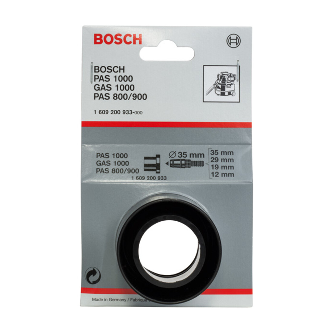 Bosch Adapter für Bosch-Sauger 35 mm für Anschluss 19 mm Schlauch