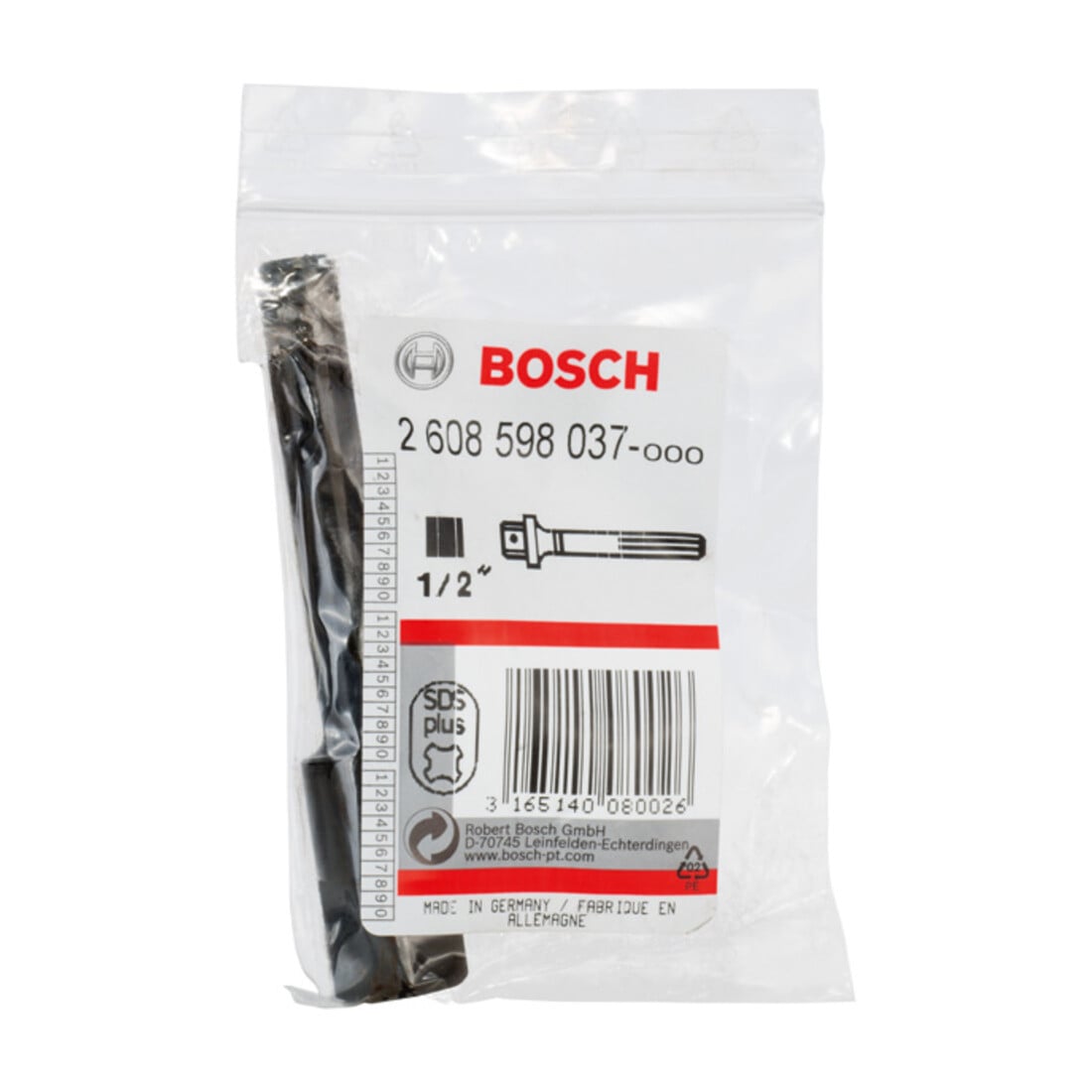 Bosch adapter SDS plus naar 1/2" buitenvierkant SDS plus