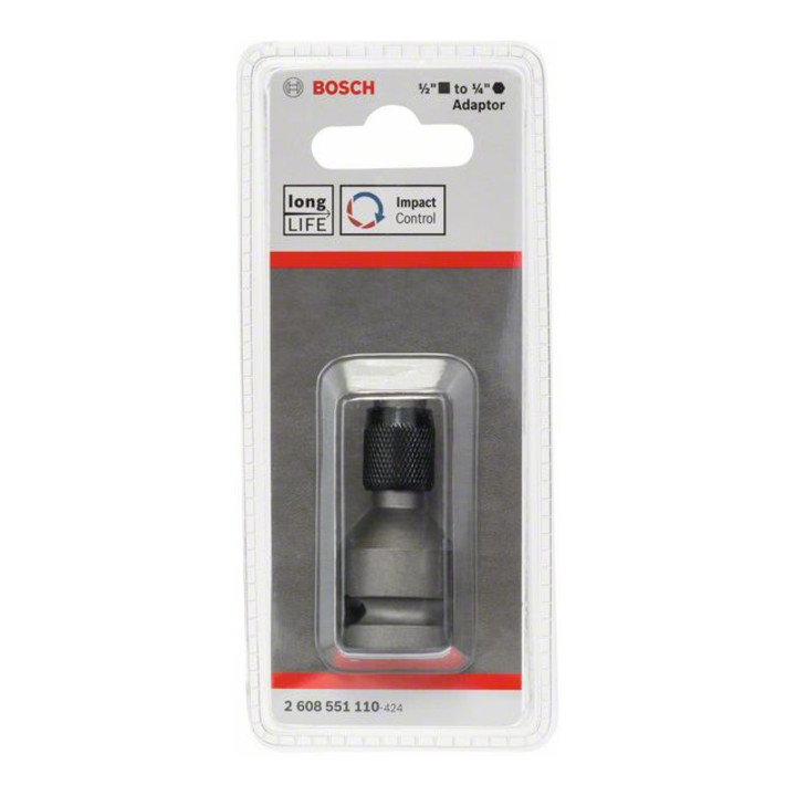 Bosch adapter voor stopcontacten met 1/4", 50 mm aandrijfvierkant