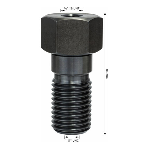 Bosch adapter voor diamantboorkroon machinezijde 5/8" 16 UNF kroonzijde1 1/4" UNC
