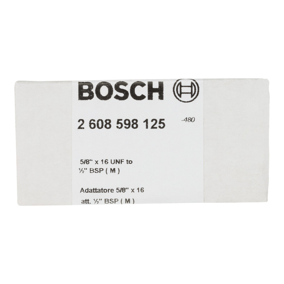 Bosch adapter voor diamantboorkroon machinezijde 5/8" x 16UNF kroonzijde 1/2" BSP