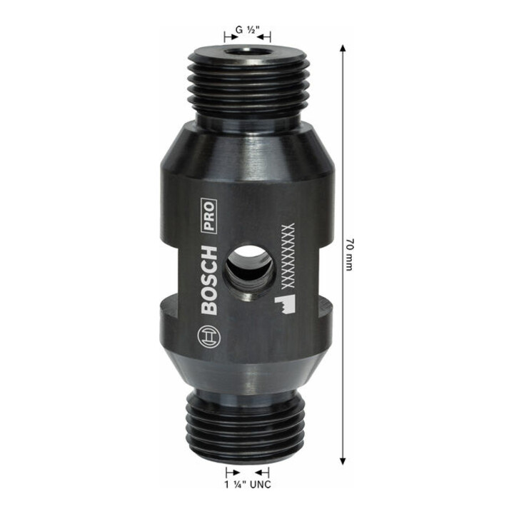 Bosch adapter voor diamantboorkroon machinezijde G 1/2", kroonzijde G 1/2"