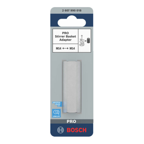 Bosch adapter voor menggardes Lengte: 60 mm met inwendige schroefdraad M 14