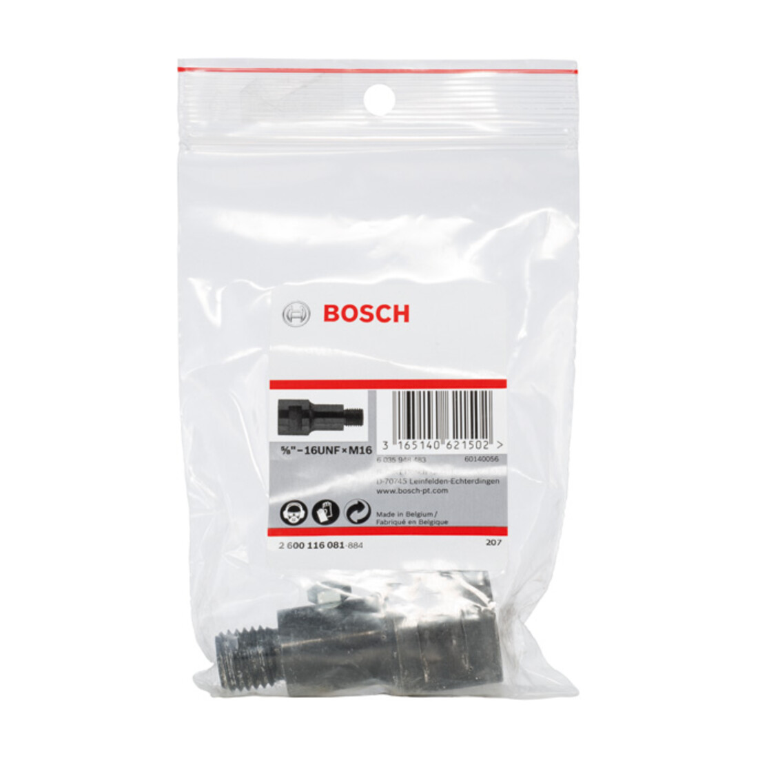 Bosch Adapter zu Diamantdosensenker Adapter Maschinenseite: 5/8"-16UNF mit M 16