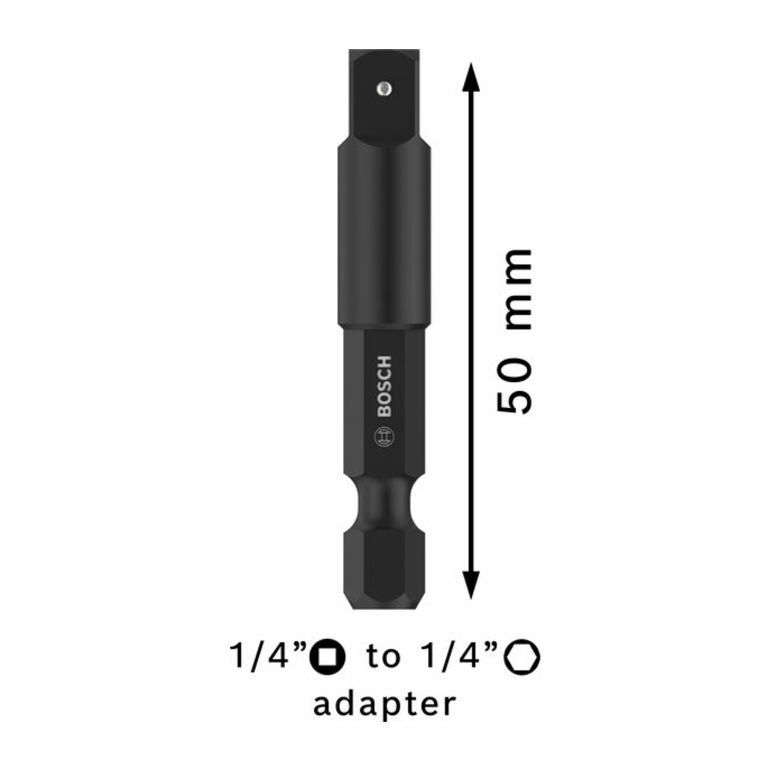Bosch Adapter zu Steckschlüsseleinsätze 1/4", 50 mm Außensechskant