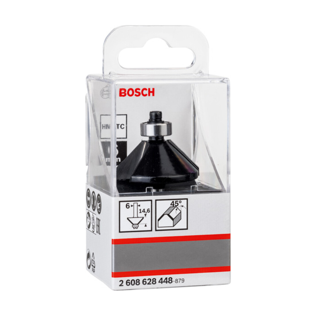 Bosch afkant/vlakfrees 6 mm D1 34,9 mm B 11,1 mm L 14,6 mm G 56 mm 45°