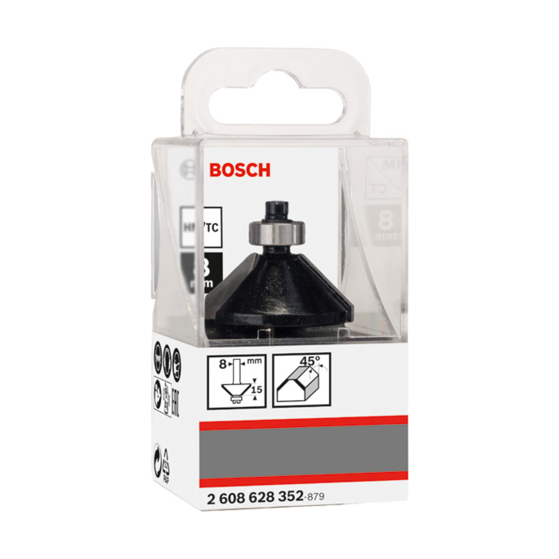 Bosch afkantfrees 8 mm B 11 mm L 15 mm G 56 mm 45°