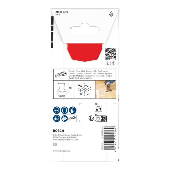 Bosch AII 65 APC Holz Tauchsägeblatt, Starlock, 65 x 40 mm