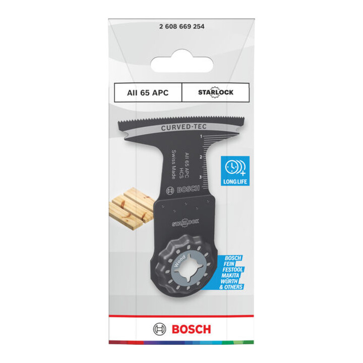 Bosch AII 65 APC Hout invalzaagblad, Starlock, 65 x 40 mm