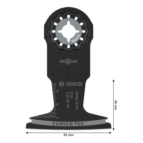 Bosch AII 65 APC hout zaagblad, Starlock, 65 x 40 mm, 5-dlg.
