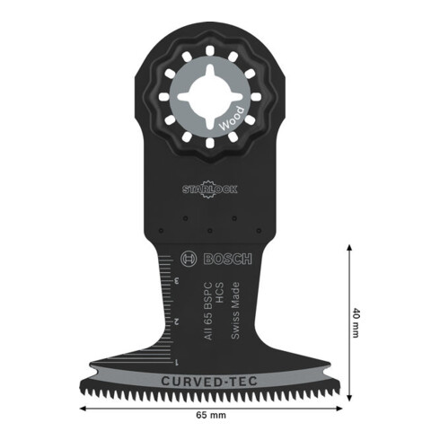 Bosch AII 65 BSPC Holz Tauchsägeblatt, Starlock, 65 x 40 mm, 10-tlg.