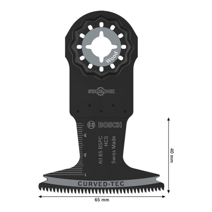 Bosch AII 65 BSPC Hout invalzaagblad, Starlock, 65 x 40 mm