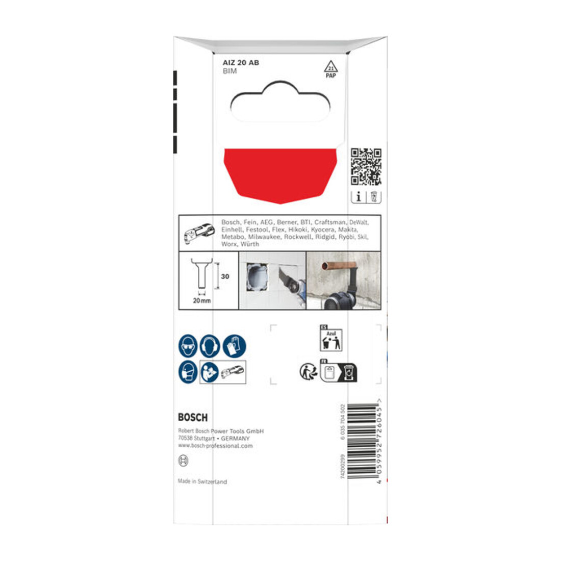 Bosch AIZ 20 AB Lama per sega a immersione Multi Materiale, Starlock, 20 x 30 mm, 5 pezzi