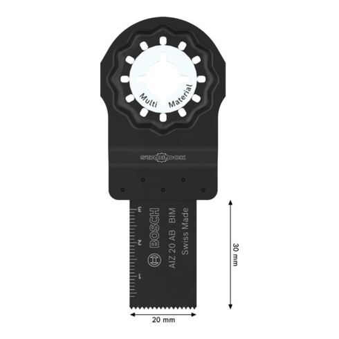 Bosch AIZ 20 AB Lama per sega a immersione Multi Materiale, Starlock, 20 x 30 mm, 5 pezzi