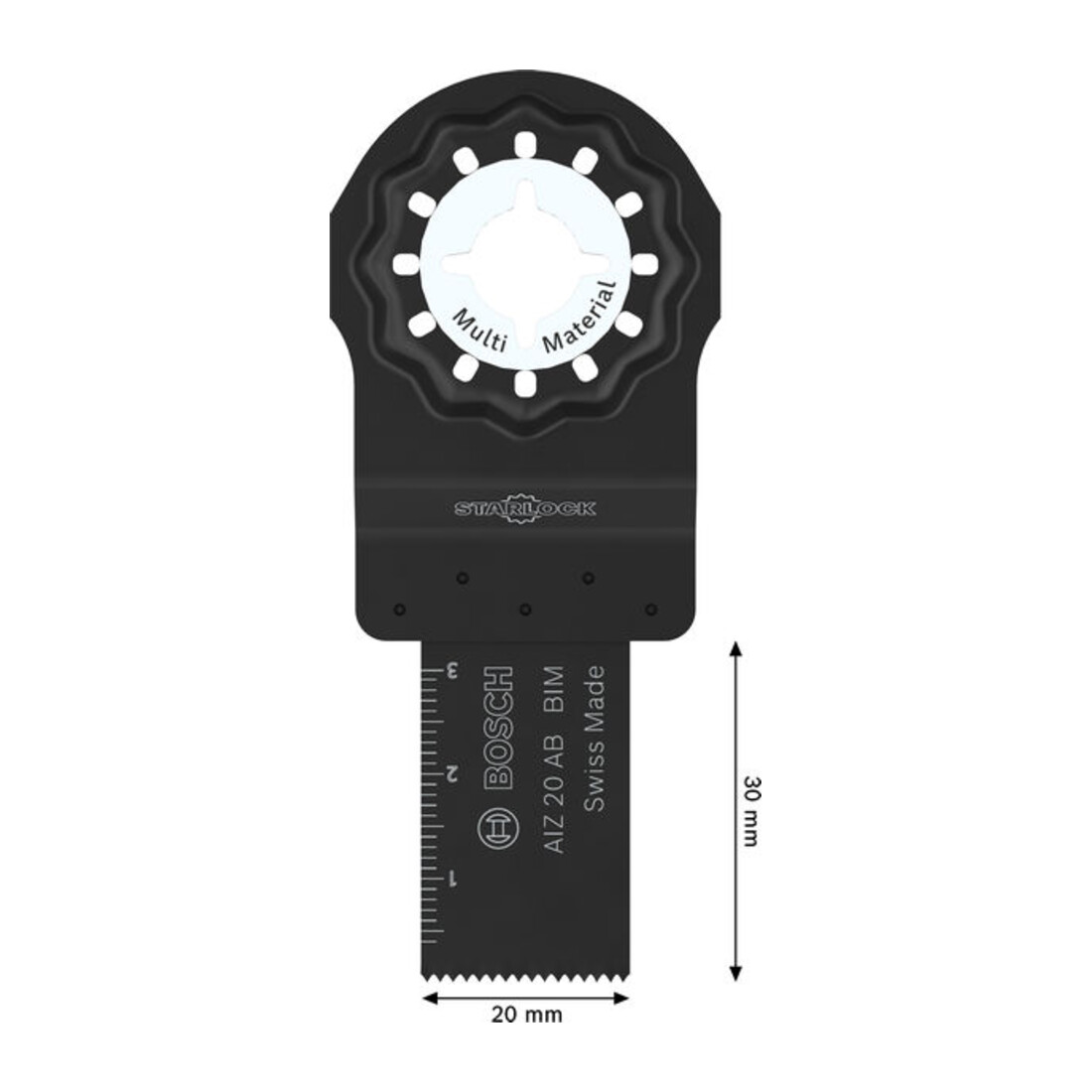 Bosch AIZ 20 AB Lama per sega a immersione Multi Materiale, Starlock, 20 x 30 mm, 5 pezzi