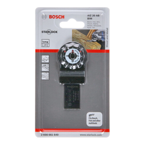 Bosch AIZ 20 AB metaal invalzaagblad, BIM, 20 x 20 mm