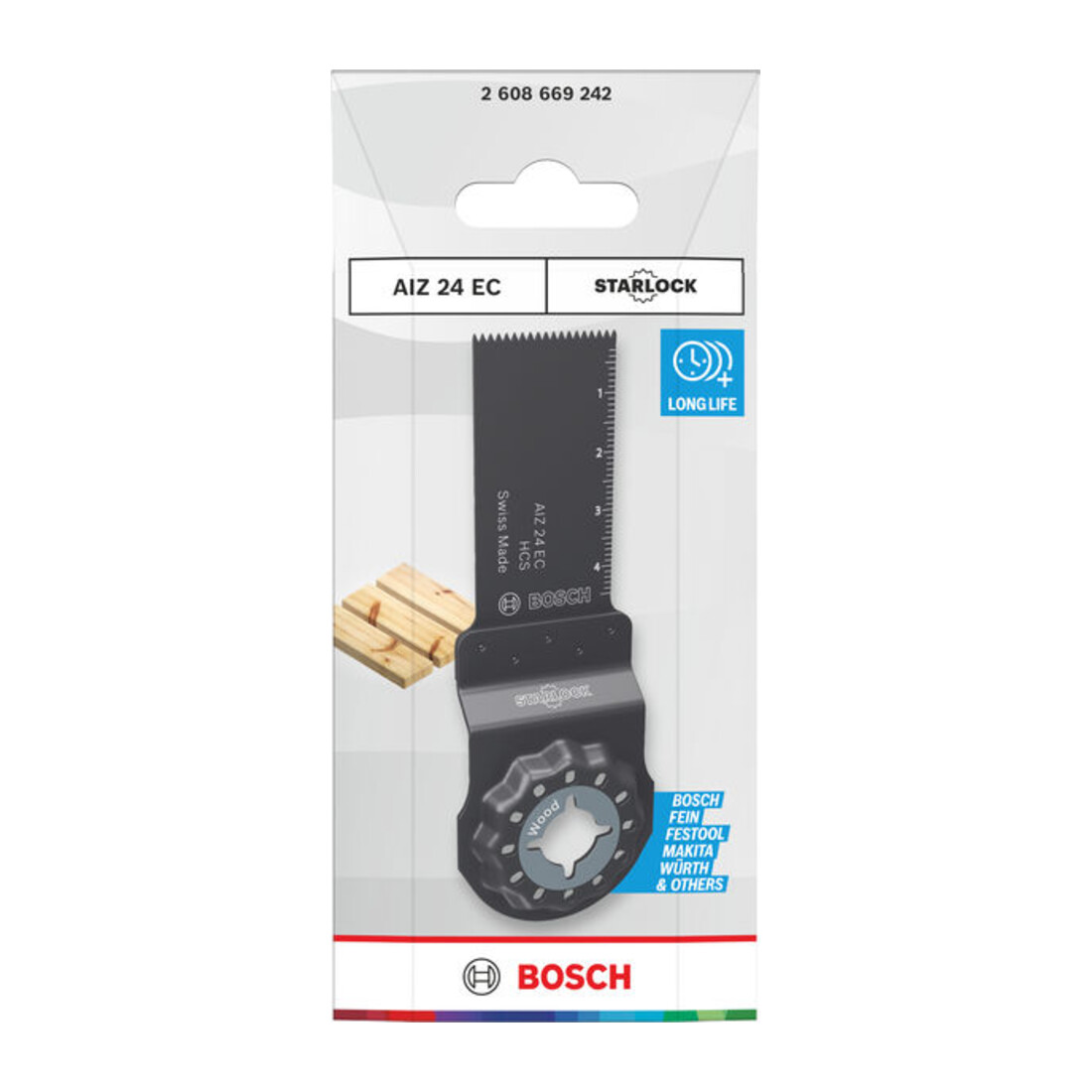 Bosch AIZ 24 EC Lama per sega a immersione legno, Starlock, 24 x 50 mm