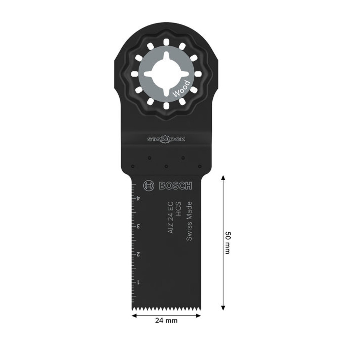 Bosch AIZ 24 EC Lama per sega a immersione legno, Starlock, 24 x 50 mm