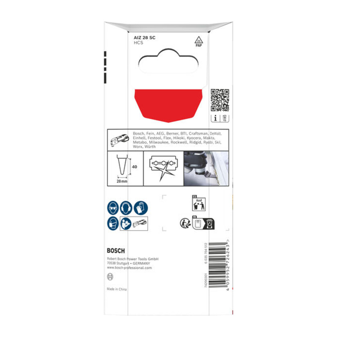 Bosch AIZ 28 SC lama per plastica, Starlock, 28 x 40 mm, 5 pezzi