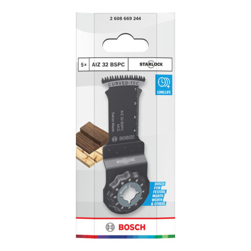 Bosch AIZ 32 BSPC Lama per sega a immersione legno, Starlock, 32 x 50 mm, 5 pezzi