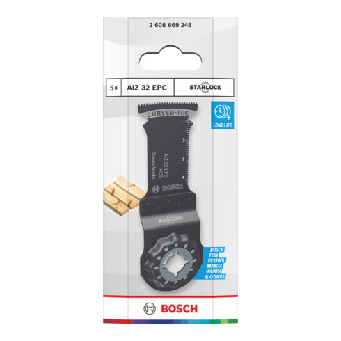 Bosch AIZ 32 EPC Holz Tauchsägeblatt, Starlock, 32 x 50 mm, 5-tlg.