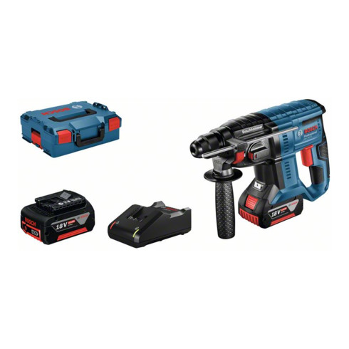 Bosch Akku-Bohrhammer mit SDS plus GBH 18V-20 mit 2 x 4,0 Ah Li-Ion Akku L-BOXX