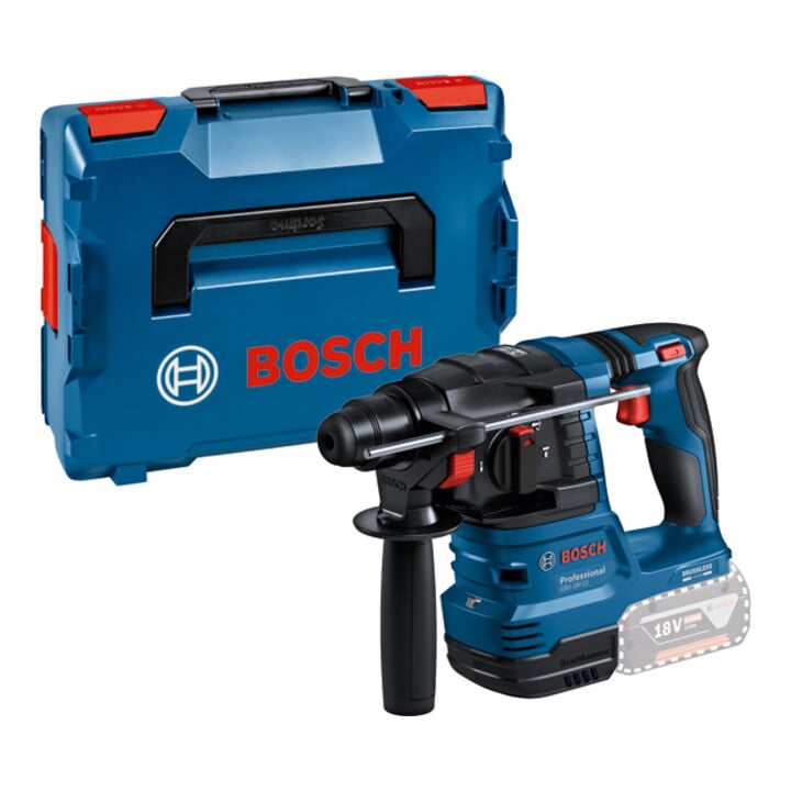 Set Bosch Akku-Bohrhammer mit SDS plus GBH 18V-22, L-BOXX + 11-tlg SDS plus-1 Hammerbohrer- und Meißel-Set