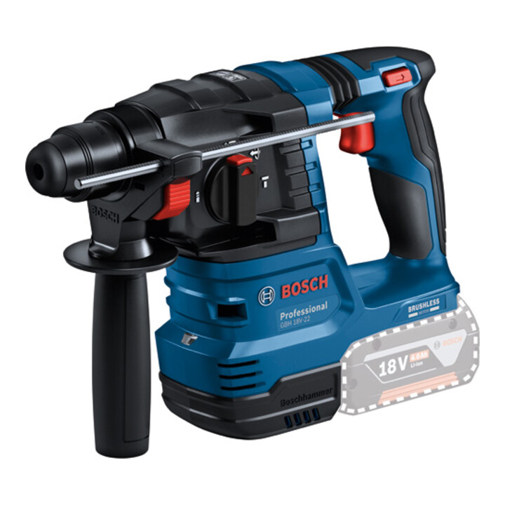 Set Bosch Akku-Bohrhammer mit SDS plus GBH 18V-22, L-BOXX + 11-tlg SDS plus-1 Hammerbohrer- und Meißel-Set