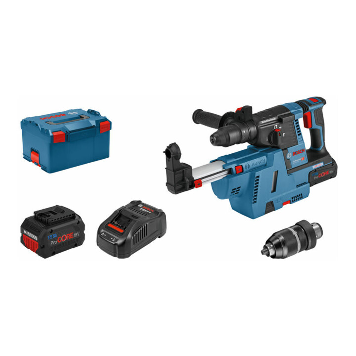 Set Bosch Akku-Bohrhammer mit SDS plus GBH 18V-26 F + 11-tlg SDS plus-1 Hammerbohrer-Set