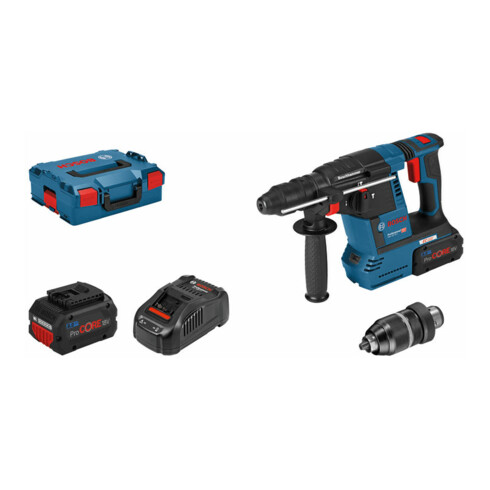 Bosch Akku-Bohrhammer mit SDS plus GBH 18V-26 F mit 2 x 8 Ah Akkus ProCORE 18 V