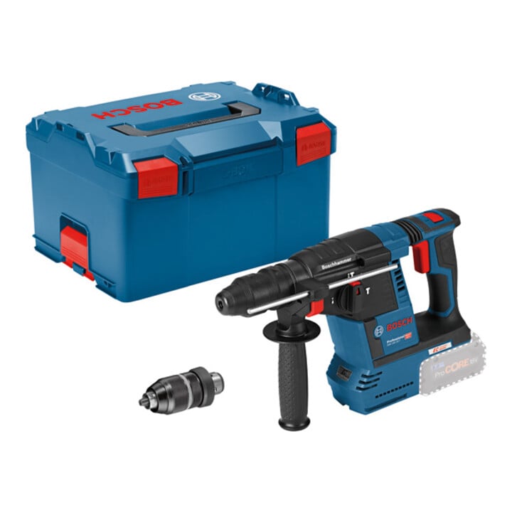 Set Bosch Akku-Bohrhammer mit SDS plus GBH 18V-26F + 11-tlg SDS plus-1 Hammerbohrer- und Meißel-Set